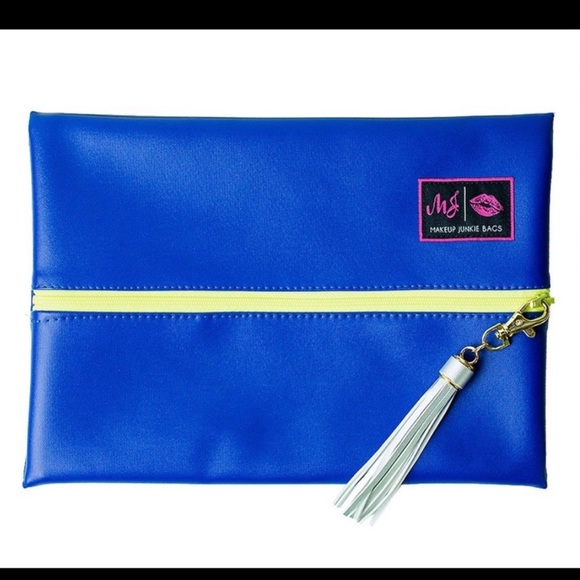 Makeup Junkie Handbags - Makeup Junkie Electric Blue Small Cosmetic Bag